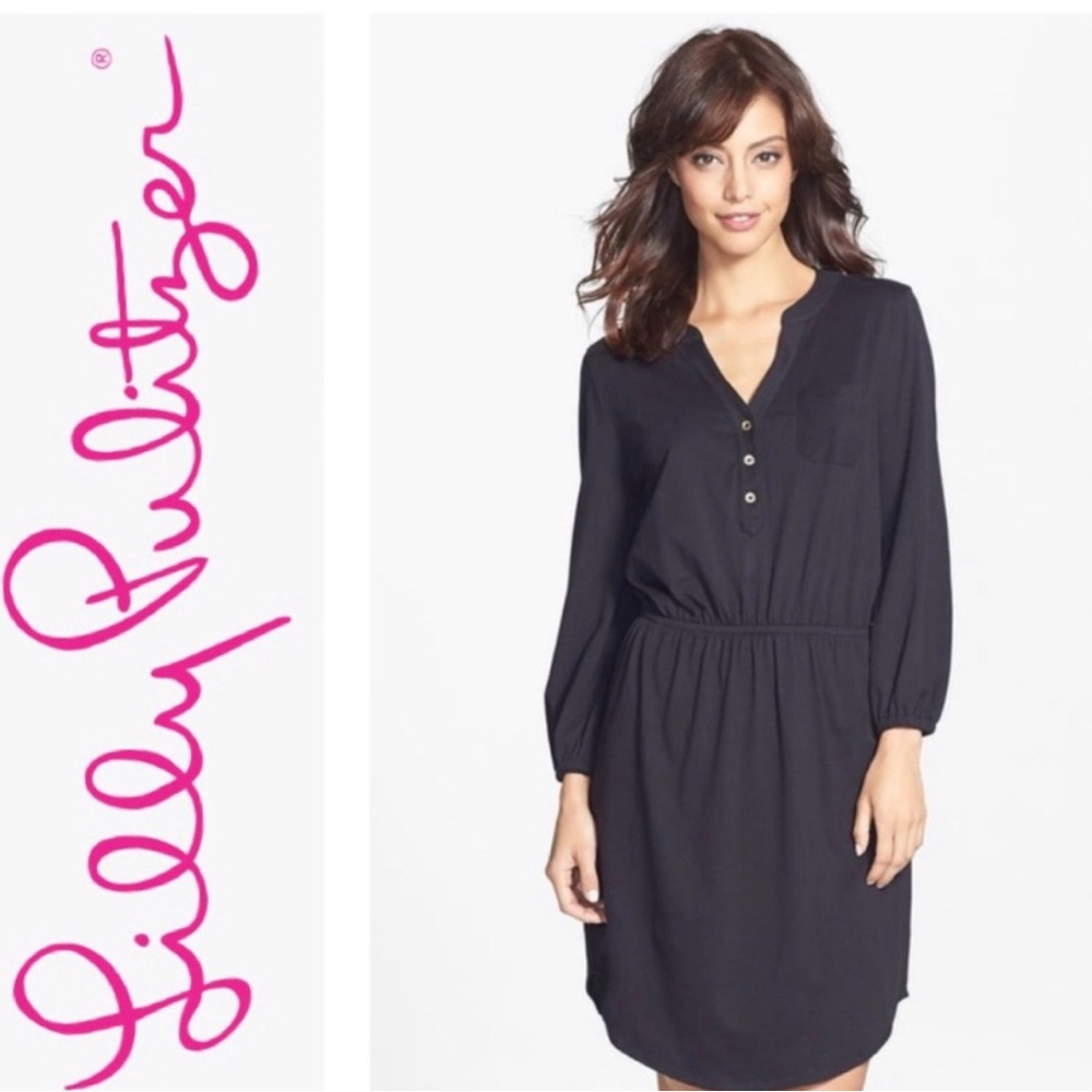 EUC Lilly Pulitzer Beckett Dress, Black, XL